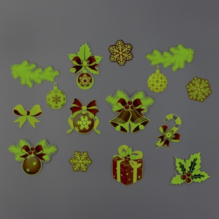 Set for designing "New Year" glowing in the dark, 15 elements, 16 x 21 cm-3