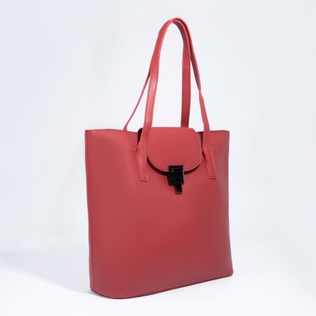 Bag Women's Tout with zipper, burgundy color-2