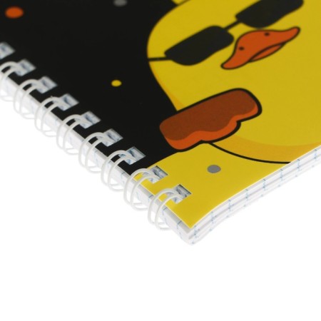 Notebook of 48 sheets in a cage on the crest "We are ducklings!", Cover coated cardboard, selective varnish, rounded corners, 4V, mix-3