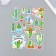 Plastic sticker, 6D cardboard with sparkles "Funny Cactus" 25.5x17.5 cm