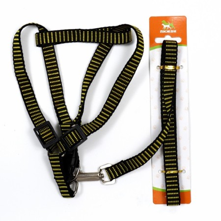 Acunition set is relief, leash 120 x 1.5 cm, OG 36-49 cm, yellow-black-6