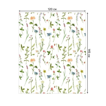 Tables on the table "Flower botany", rectangular, Saten, size 120x145 cm-1