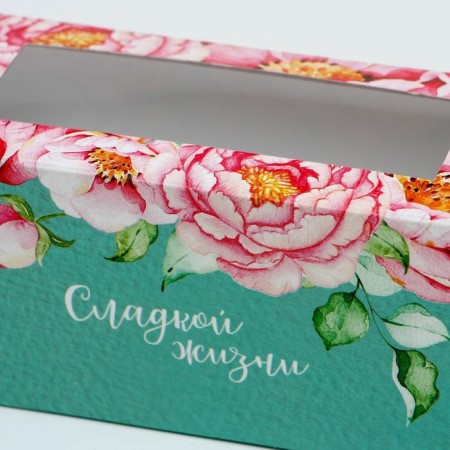 Box for Makarun, confectionery packaging "Sweet Life", 5.5 x 12 x 5.5 cm-2
