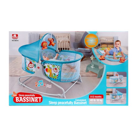 Musical cradle for newborns, blue color-13