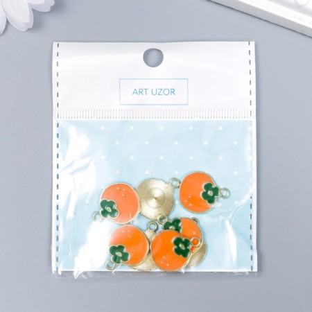 Decor for creativity Metal, enamel "Orange" Orange 1.7x2 cm-3