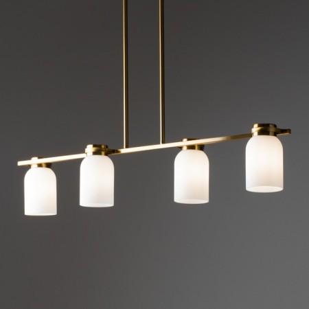 Suspended lamp Freya Fr5446PL-04BS Kamelia, 880x160x680 mm, E14, 4x40W, brass color