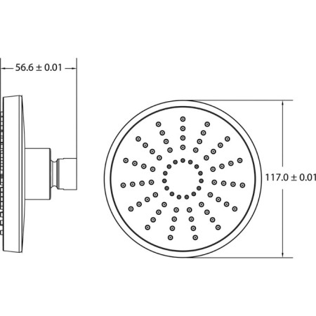 Shower watering can IDDIS 008Minpi64, upper, round, d = 117 mm, ABS plastic, chrome-3
