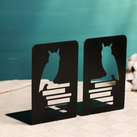 Holder-stand for the books "Owl on books" set 2pcs, black-3