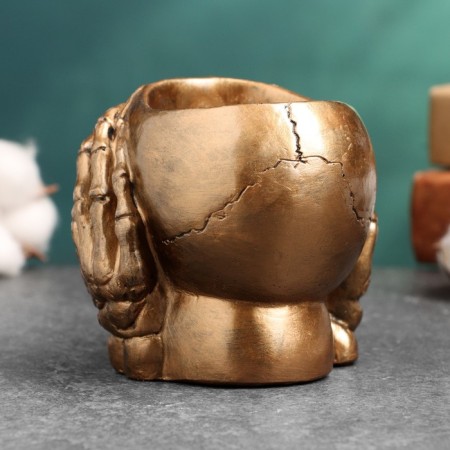 Figure Kashpo Skull 8.5x8.5x8cm, bronze-2