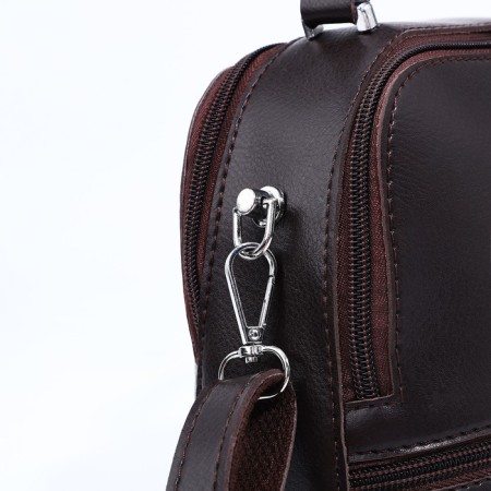 Cross-Bodi Bag on a zipper, the color is dark brown-4