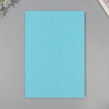 A set of glitter foamiran (5 sheets) 2 mm, 20x30 cm, light blue 10345547-3
