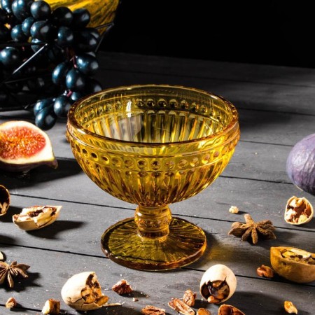 Glass Kremanka "Bosphorus", 350 ml, 12 × 11 cm, yellow color-1