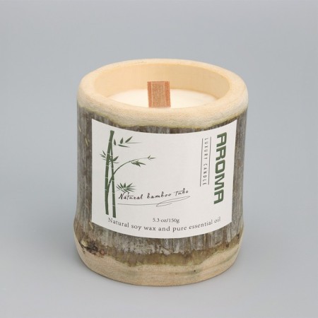 Aromatic candle in the bamboo "Kunulun", soy wax, 25 hours, 150 g, 8.5x8 cm-2