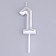 Candle in the Cake "European", number "1", 6 cm, silver