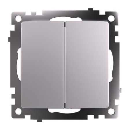 2-clavy switch (mechanism), 250V, 10A, Stekker series Katrin, silver, GLS10-7107-03 1022443