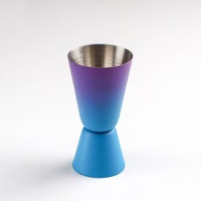 Jigger Flume, 20/40 ml, stainless steel, blue-violet color