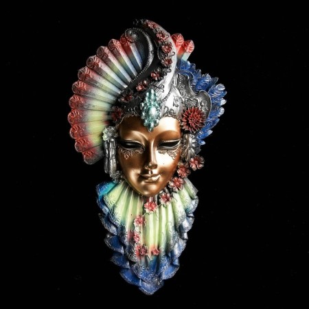 Venetian mask "Rubin" gold, 32cm mix
