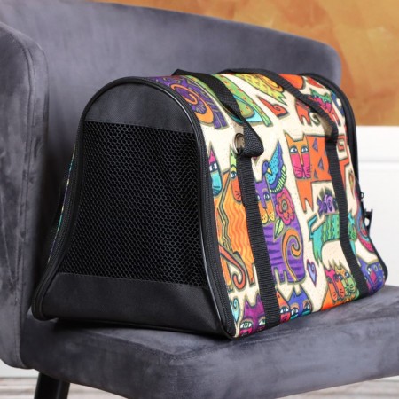 Bag - Animal Carriage "Print", size S, 39 x 23 x 27 cm Mix flowers-5