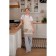 Feminine apron Rabbit Family, size 60x80 cm, color gray color