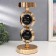 Summary Metal for 1 candle "Two black marble balls in the field" Gold 27x12x12 cm