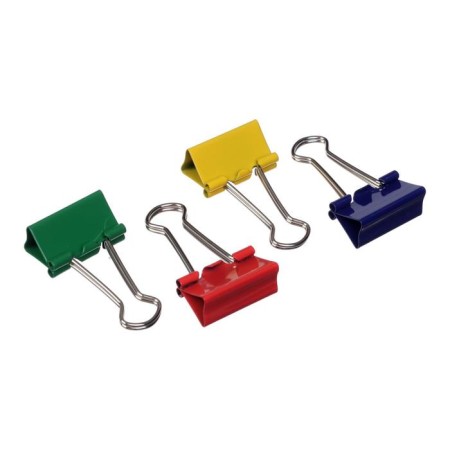 Paper clamps 25 mm, 12 pieces, Devente, metal, mix x 4 colors, cardboard box-1