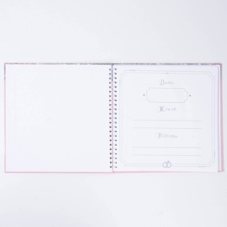A book of wishes for a wedding with a pen "Pink with sparkles."-3