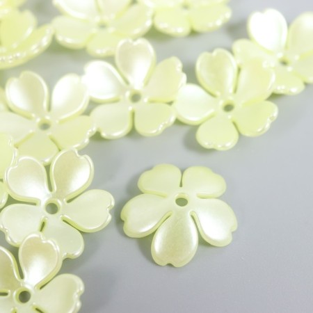 Beads for creativity plastic "Flower Pearl" set 40 pcs white 1.5x1.5 cm-1