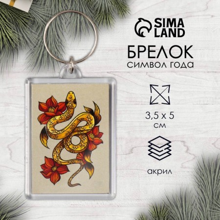 Acrylic key "Golden Snake" 3.5x5 cm