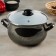 Metallic pan, 4 l, glass cover, induction, black color