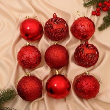 Set of balls plastic D-8 cm, 9 pcs 