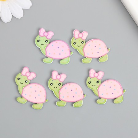 Acrylic decor "Turtle with Bantik" 3.4x3.2 cm-2