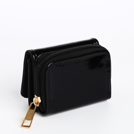 Women's wallet on the button, black color-1
