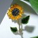 Brooch "Sunflower Flower" on the stem, colored in gold