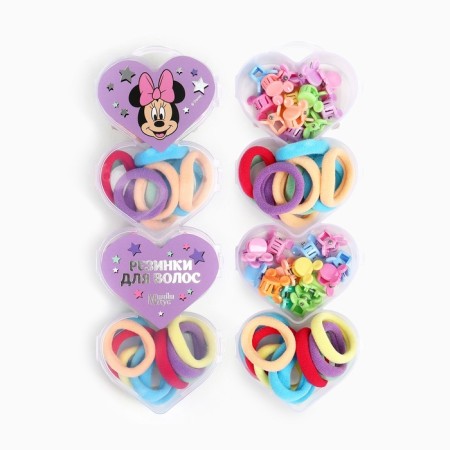 Gift set, hair gum 20 pcs, hairpin crab 20 pcs, Minnie Mouse-1