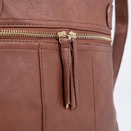 Cross-Bodi Bag on a zipper, brown color-3