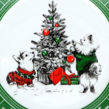 Ceramic plate "New Year's mood", 19 cm, white color-3