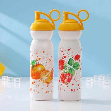 Water bottle plastic “Fruits”, 680 ml, 9 × 7.1 × 26.7 cm, color mix-5