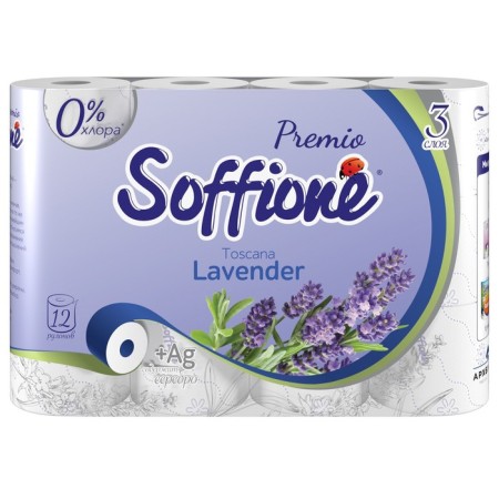 Soffione Premium Toscana Lavender, 3 layers, 12 rolls