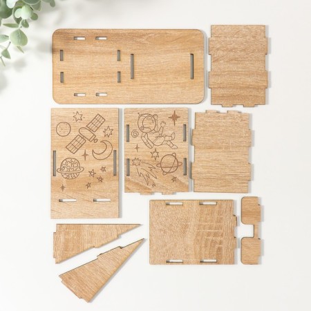 The desktop organizer "Cosmonaut" 18x12.5x9 cm (set of 9 parts)-5