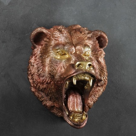 Suspension decor "Bear's head" bronze, 24x35x42cm-4