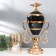 Summary metal, glass for 1 candle "Mirage" gold with black 55x14x23 cm