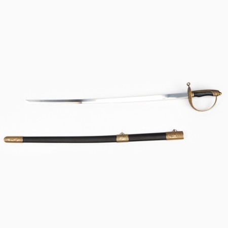 Souvenir saber, black scabbard with bronze, blade 77 cm-2