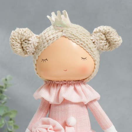 Interior doll "Little princess in pink, with flower" 35x15.5x17 cm-4