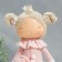Interior doll "Little princess in pink, with flower" 35x15.5x17 cm