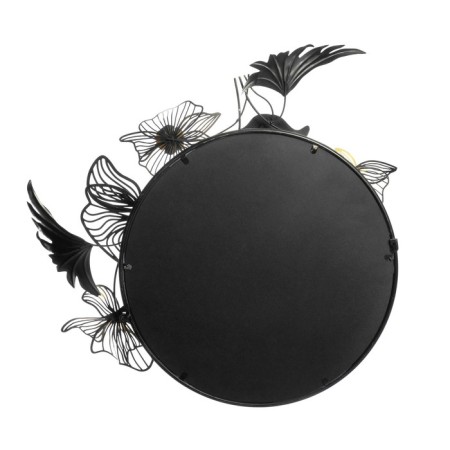 Wall metal decor with mirror "openwork flowers" 86.4x71.1x8.3 cm-3