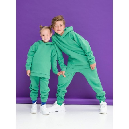 Children's sweatshirt, height 152 cm, green color-5
