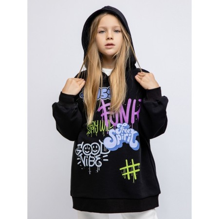 Hoody for a boy Batik, height 128 cm, black color-1