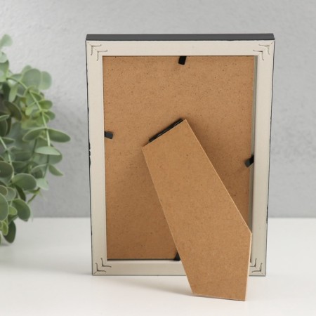 Photo frame plastic 10x15 cm "Black marble with a gold frame" 12x17 cm-4