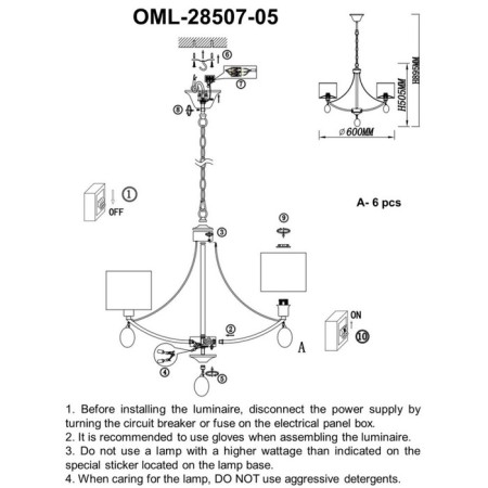 Sustainer STELVIO E14 200W chandelier-2