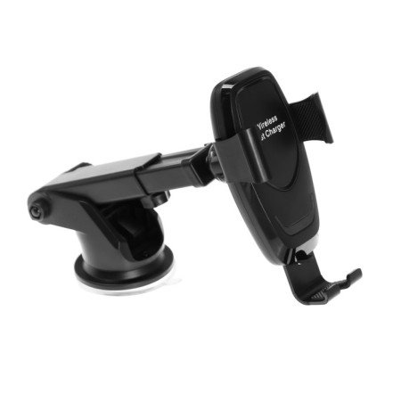 A phone holder with wireless charging, selfless capture 6-9.5 cm, black-1